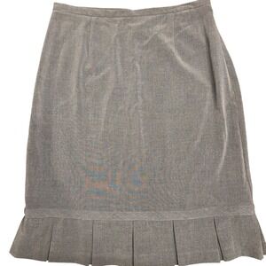 NYCC Gray Pleated Drop Hem Pencil Skirt Sz 10 Professional Workwear Knee Length